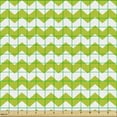 thumbnail image 2 of Ambesonne Chevron Fabric by the Yard Upholstery, Abstract Bicolored Zigzags, 1 Yard, White and Yellow Green, 2 of 5