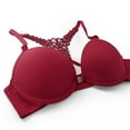 thumbnail image 6 of Voncos Matching Underwear Sets for Women Sexy Underpants and Bra No Steel Ring Comfort Sports Lace Lingerie Set Red Size XL, 6 of 7