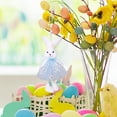 thumbnail image 5 of Yhmxh Easter Bunny Figurines, 6inch Pastel Color Bunny Hanging Ornaments for Easter Decoration Tabletop Centerpieces Holiday Home Decor Spring Tea Party Baby Shower Supplies, 5 of 6