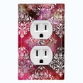 thumbnail image 2 of Metal Light Switch Plate Cover Elegant Red Gray Damask DAM054, 2 of 15