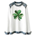 thumbnail image 4 of St Patricks Knitted Pullover Tops Irish Shirt Print Long Sleeve Top St Patricks Day Sweater for Women Summer Clothes (White,M), 4 of 4