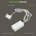 thumbnail image 2 of TOPGREENER Table-Top Plug in Dimmer for Table or Floor Lamps, Slide Control, Works with 360 Watt Incandescent and 150 Watt Dimmable CFL/LED, 6ft Cord, TGTTDL300-W, 3 Pack, White, 2 of 5