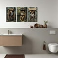 thumbnail image 2 of Hieng Bathroom Wall Art 3 Pieces Bear Moose Wolf in Outhouse Toilet Reading Pictures Forest Wildlife Canvas Prints Farmhouse Painting for Cabin Decor Unframed, 2 of 6