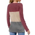 thumbnail image 5 of Guardurnaity Blusa casual delgada de manga larga con cuello en V y bloque de color para mujer Prendas para la parte del cuerpo Rojo XXL Guardurnaity AP003524-25, 5 of 5