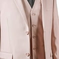 thumbnail image 5 of Adam Baker by West End Men's 91039 3-Piece Single Breasted Slim Fit 2-Button Vested Dress Suit Set - Rose Blush - 38S, 5 of 6