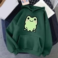 thumbnail image 2 of Fiaer,Cute Hoodie for Womens Long Sleeve Plus Size Patchwork Sweatshirts Graphic Hooded Pullover with Pocket Army Green L, 2 of 3