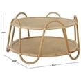 thumbnail image 3 of Safavieh Althea Scandinavian Round Rattan Coffee Table, Natural, 3 of 10