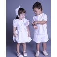 thumbnail image 5 of Girls- Embroidered White Cotton Puffed Sleeve Dress- Bonnet- Bloomers, 5 of 5