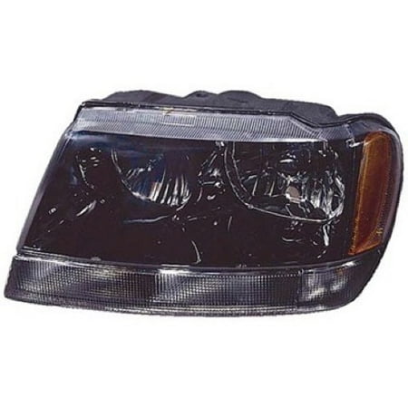 Go-Parts OE Replacement for 1999 - 2004 Jeep Grand Cherokee Front Headlight Assembly Housing / Lens / Cover - Left (Driver) Side - (Laredo + Sport) 5103401AA CH2502138 Replacement For Jeep Grand