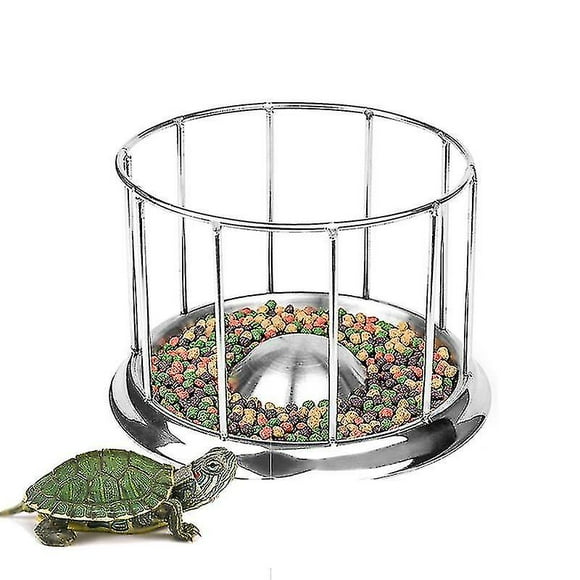 Stainless Steel Turtle Feeder Bowl Basin Food Dispenser Feeding Tool Multifunction Reptile Pet Supply Turtle Water Dish Niuniu