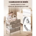 thumbnail image 4 of Cambiador para Bebe Plegable, Estación de Cambio de Pañales Impermeable, con Ajustable en 3 Alturas, 2 Cajones, Canasta de Almacenamiento, Estante para Juguetes, 360°Ruedas (Gris), 4 of 7