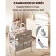 thumbnail image 4 of Cambiador para Bebe Plegable, Estación de Cambio de Pañales Impermeable, con Ajustable en 3 Alturas, 2 Cajones, Canasta de Almacenamiento, Estante para Juguetes, 360°Ruedas (Gris), 4 of 7