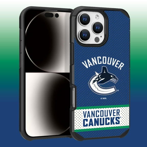 Apple iPhone 16 Pro Max (6.9) - NHL Licensed Vancouver Canucks Team Logo on Jersey Textured Dual Layer Case