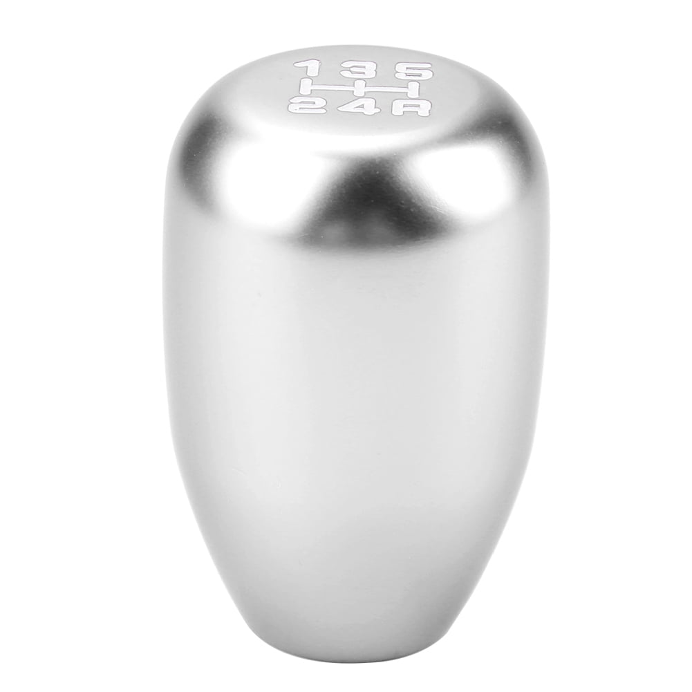 Car 5 Speed Manual Gear Shift Knob Durable Metal Shift Knob Shifter Lever Stick with 3 Adapters 8//10//12mm Silver