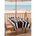 thumbnail image 2 of Outdoor Tablecloth with Umbrella Hole for Patio/Picnic/Party/Camping, American Flag Waterproof Table Cloth Rectangle Table Cover Washable, Cute Sloth Star Striped Flag Viintage Black (60"x 120"), 2 of 8