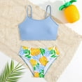 thumbnail image 2 of Odeerbi 8-12 Years Kids Girls Summer Beach String Bikini Swimsuit Hawaiian Beachwear Floral Bathing Suit Split Swimwear Two-piece Set, 2 of 6