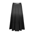 thumbnail image 7 of Nmnitkp Boho Maxi Skirt for Women Summer Floral Smocked High Waisted Skirts with Pockets Vacation A-Line Long Flowy Skirts Black,L, 7 of 7