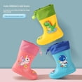 thumbnail image 3 of Botas de lluvia de goma impermeables para niños, zapatos de lluvia antideslizantes con bonito diseño de dibujos animados para niños y niñas, guardería, Rainboo para niños, 3 of 5