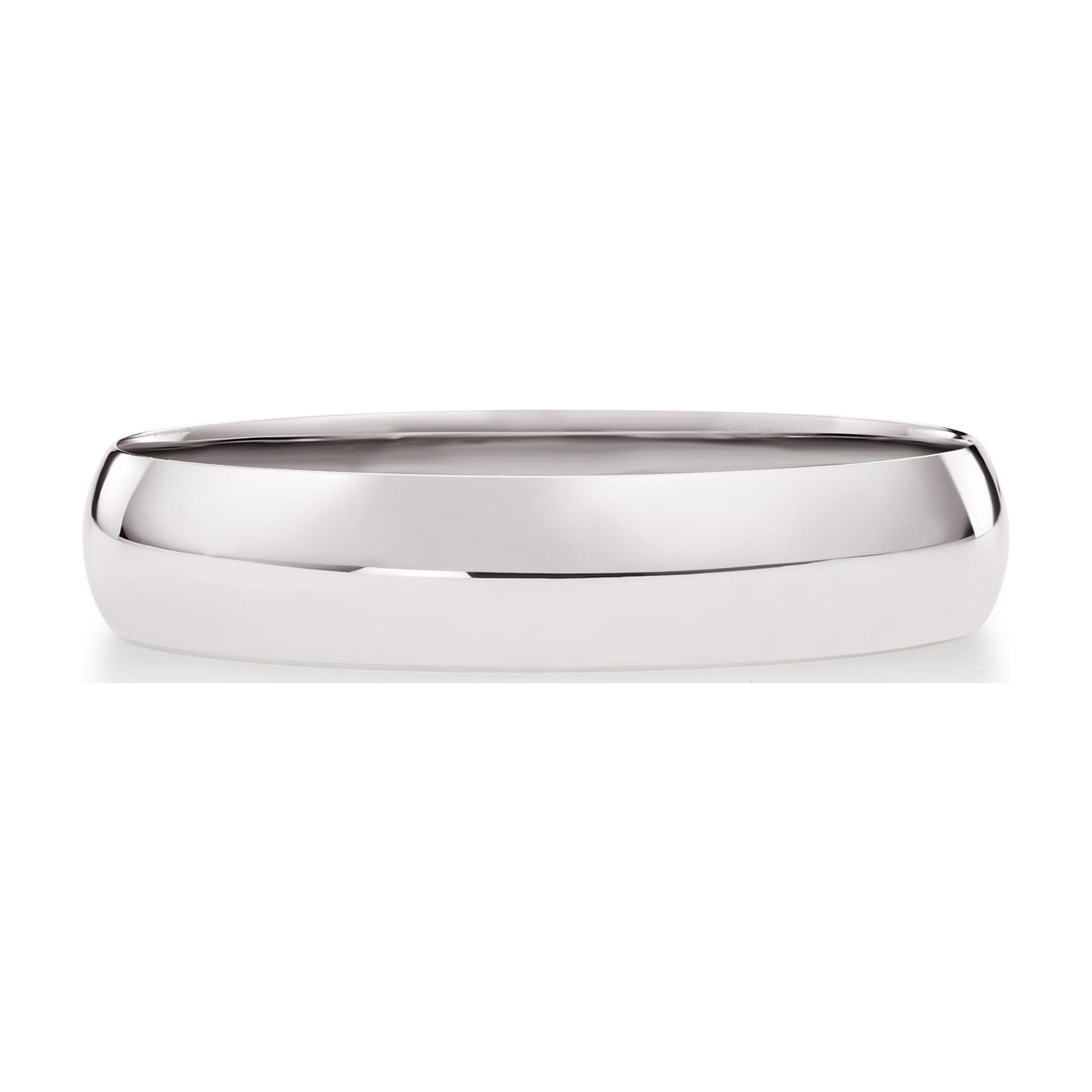Men's Solid 10K White Gold 4mm Traditional Classic Plain Wedding Band (Available Ring Sizes 7-14) Size 13