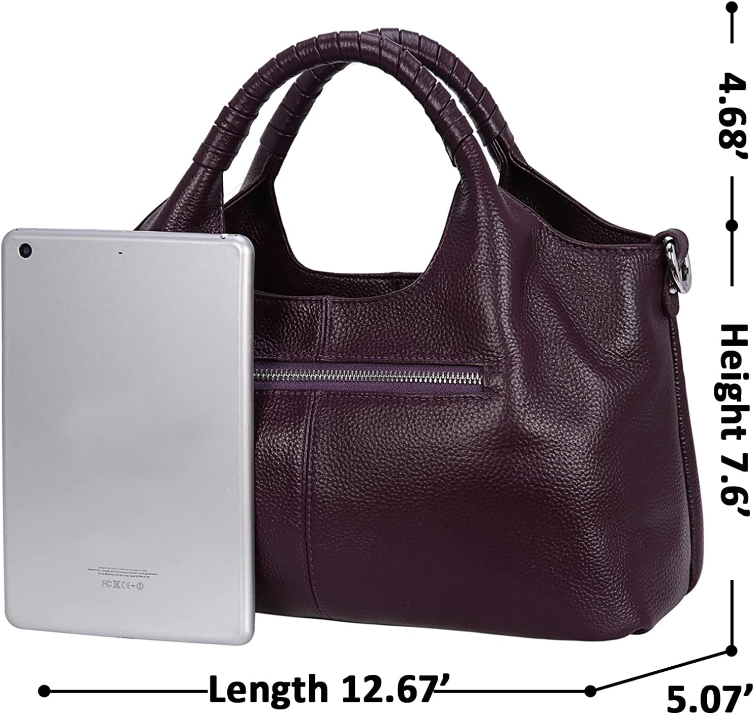 Mostdary Women Top Handle Satchels Leather Handbags Large Capacity Work Tote Shoulder Crossbody Bags Coffee