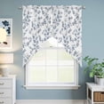 thumbnail image 6 of Swag Valance Curtains for Windows, Blue Leaves Light Filtering Kitchen Curtains with Rod Pocket, Summer Botanical Elegant Pastoral Decorative Window Treatment Valances for Living Room, 36x45 - 2 PCS, 6 of 9
