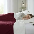 thumbnail image 6 of Serta Polyester Fleece to Sherpa Heated Blanket with Burgundy Finish ST54-0144, 6 of 11