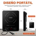 thumbnail image 4 of Parrilla de Inducción Eléctrica, Estufa de inducción portátil, quemador de encimera eléctrico de 1200W, 4 of 9