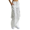 thumbnail image 3 of Coduop Women Baggy Cargo Pants Loose Wide Leg Joggers Trousers Casual Parachute Jogger Pants, 3 of 6