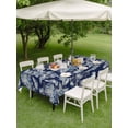 thumbnail image 4 of Outdoor Tablecloth with Umbrella Hole for Patio/Picnic/Party/Camping, Dark Blue Coastal Waterproof Table Cloth Rectangle Table Cover Washable, Summer Conch Starfish Scallops Nautical (52"x 70"), 4 of 9