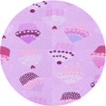 thumbnail image 1 of Ahgly Tapis Rond Lavable en Machine Intérieur Transitionnel Heliotrope Violet, 5 Pieds Rond, 1 of 7