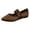 Brown, variant on Mary Jane Shoes for Women Pointed Toe Knit Mesh Flat Shoes Lightweight Comfy Arch Support Orthopedic Walking Shoes Brown Size 7.5
