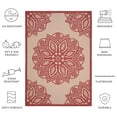 thumbnail image 5 of Safavieh Courtyard Millicent Medallion Indoor/Outdoor Area Rug, Beige/Red, 6'7" x 6'7" Square, 5 of 9