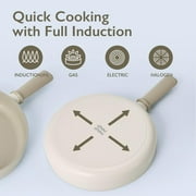 Chou Chou Kitchen Essential 4-Pieces Cookware Set with Lid, Healthy Cooking Ceramic Coating 8 Pot, 7 Saucepan, Induction Compatible Kitchenware, Made in Korea