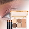thumbnail image 4 of Sombra de ojos de cinco colores, perla, baja saturación, con pincel de maquillaje incluido, 4 of 8