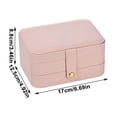 thumbnail image 3 of Caja organizadora de joyería de gran capacidad | Estuche de almacenamiento multicapa para pendientes, collares, anillos, relojes | Cuero artificial | Soporte de viaje portátil | 17x12,5x8,8cm, 3 of 8