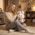 thumbnail image 5 of Mushroom Bunny Plush Pillow, Cute Rabbit Hybrid Stuffed Animal, Soft Forest Creature Doll, Decorative Throw Pillow, Whimsical Birthday Gift, Cozy Plushie For Couch, 9in, 5 of 6