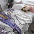 thumbnail image 5 of Fleece Blanket Purple Farm Truck Lavender Flower Blankets, Soft Cozy Warm Flannel Throw Blanket, Retro Rustic Wooden Plank Blanket for Bed Couch Sofa,40x50In, 5 of 9
