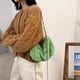 thumbnail image 1 of Bolsa Bandolera de hombro de felpa de otoño para mujer, cadena sólida, vagabundo para axilas (verde) JShteea Para Estrenar, 1 of 7