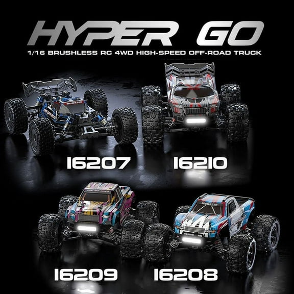 MJX Hyper Go 16207/16208/16209/16210 Rc Car Brushless High-Speed 4WD Remote Control Off-Road Truck Big Wheel Truck Rc Cars for Adul