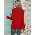 thumbnail image 5 of ZHENWEI Women Long Sleeve V Neck Pullover Collar Knitted Sweaters, 5 of 6