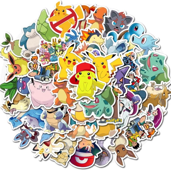 50Pcs Japanese Pikach Anime Sticker for Water Bottle Cup Laptop Guitar Car Motorcycle Bike Skateboard Luggage Box Vinyl Waterproof Graffiti Patches