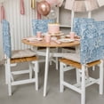 thumbnail image 3 of Blue Coral Coastal Chair Back Covers, Removable Chair Covers for Dining Chairs Set of 4, Washable Chairs Slipcovers Back Seat Protector for Wedding Party 19"x20", 3 of 9
