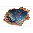 thumbnail image 3 of 3D Wall Sticker - Fake Window With Broken Wall Design, Space Planet Mountain Scene, For Living Room Bedroom Background Wall Decor, 3 of 5
