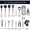 thumbnail image 3 of Home Hero 25 Pcs Silicone Spatula Kitchen Utensils Set - Stainless Steel and Nylon, Black, 3 of 12