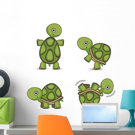 Turtle Set Wall Decal by Wallmonkeys Peel and Stick Graphic (24 in W x 24 in H) WM355585