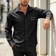 thumbnail image 6 of Cmfcve Button Down Shirts for Men Long Sleeve Solid Office Work Tops Lapel Collar Casual Loose Fit Classic Shirts, 6 of 7