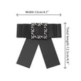 thumbnail image 2 of INSPIRE CHIC Women's Large Solid Color Bow Square Rhinestone Brooch Ties for Retro Chic Black, 2 of 4