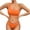 Orange, variant on Women's Mesh Bikini Set Two Piece Ribbed Triangle Top Cheeky String Bathing Suit 2026 Trendy Summer Beach Style