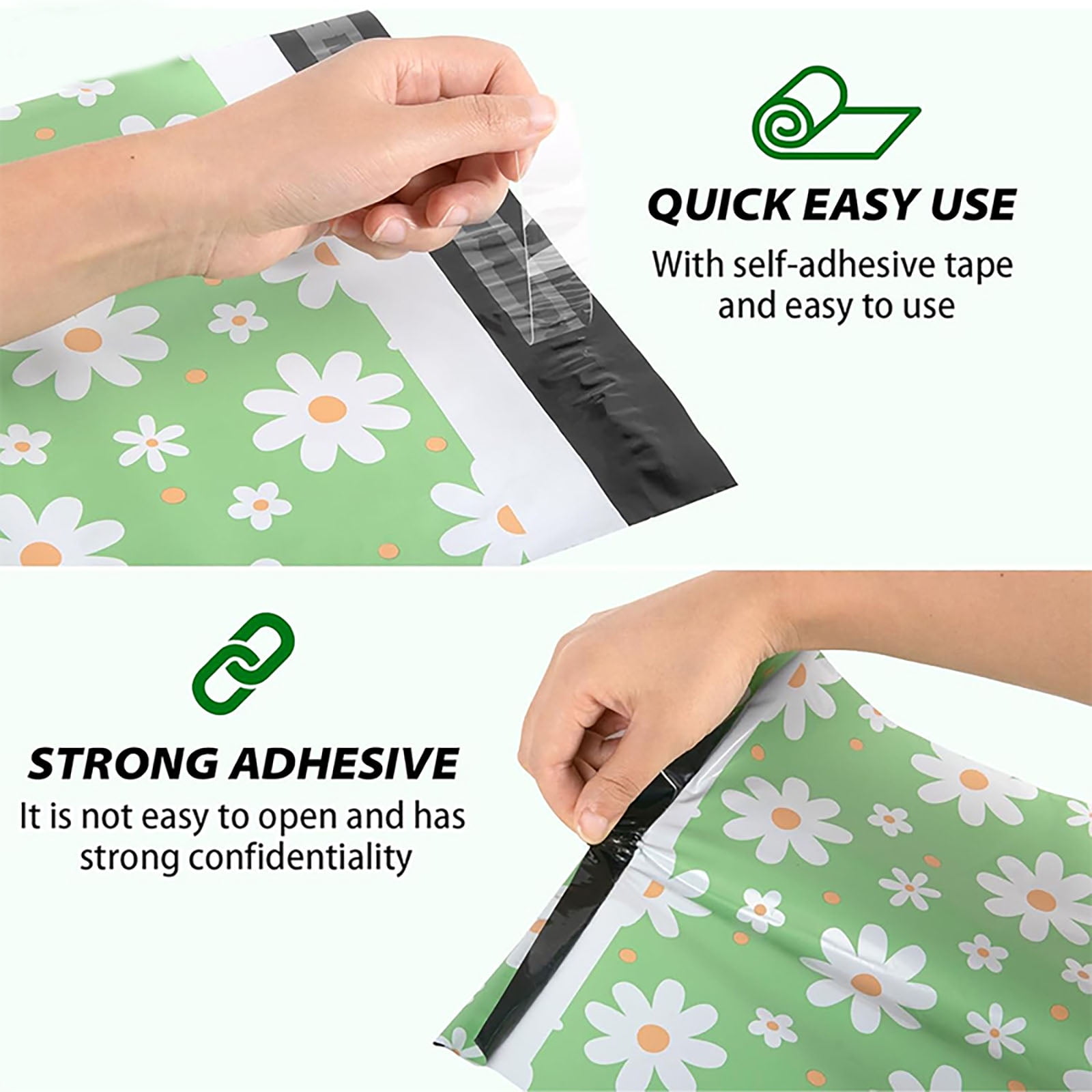 Floral Poly Mailers 10x13 Inch 100Pcs, Self-Seal Mailing Envelopes for Clothing & Small Business, Strong Adhesive Shipping Bags