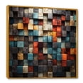 thumbnail image 2 of Designart "Abstract Cubes in Blue and Red III" Abstract Framed Wall Art - Blue Abstract Cubism Bedroom Framed Canvas Wall Art, 2 of 6